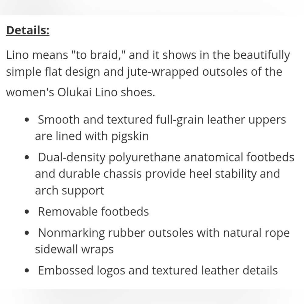 Olukai "Lino" Leather Espadrille Flat Shoes Black | Women's Size 7.5 - Picture 11 of 12